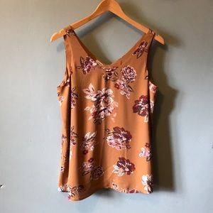 Mustard Floral Tank Blouse